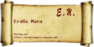 Erdős Mara névjegykártya
